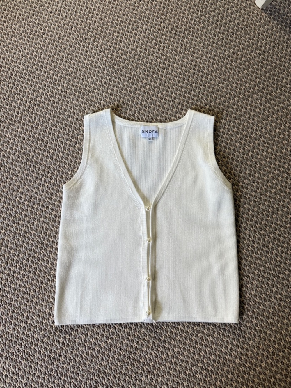 SNDYS Cream Knit Button-Front Tank